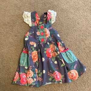 Ricrac and Ruffles Floral dress
